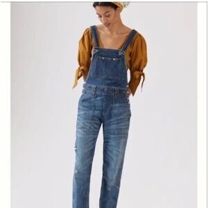 NWOT Anthropologie Wanderer Overalls in distressed denim